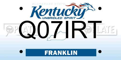 Q07IRT Kentucky License Plate