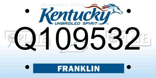 Q109532 Kentucky License Plate