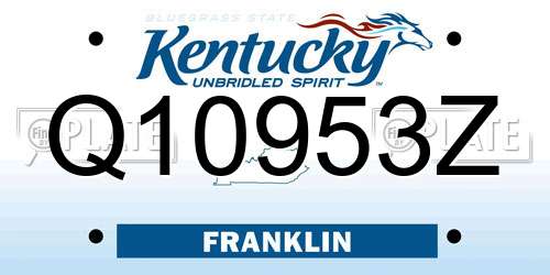 Q10953Z Kentucky License Plate