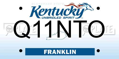 Q11NTO Kentucky License Plate