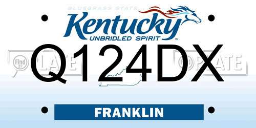 Q124DX Kentucky License Plate