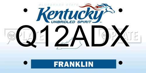 Q12ADX Kentucky License Plate