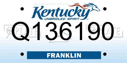 Q136190 Kentucky License Plate