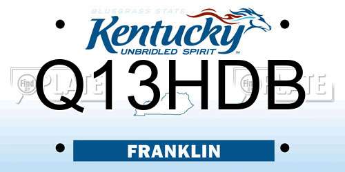 Q13HDB Kentucky License Plate