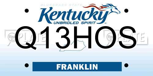 Q13HOS Kentucky License Plate