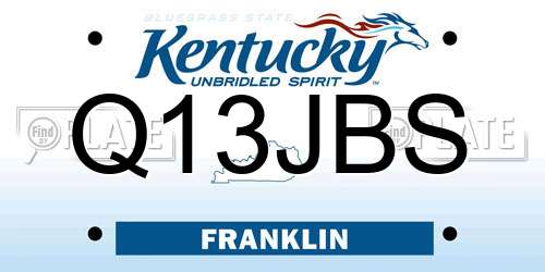 Q13JBS Kentucky License Plate