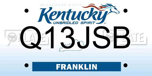 Q13JSB Kentucky License Plate