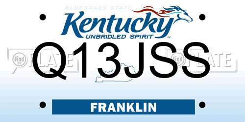 Q13JSS Kentucky License Plate