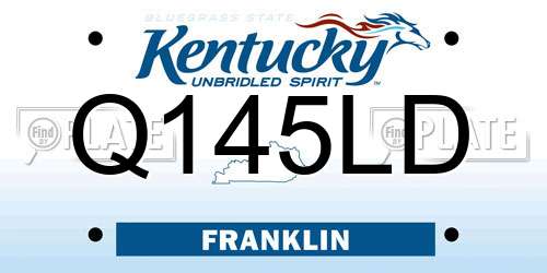 Q145LD Kentucky License Plate