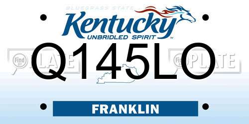 Q145LO Kentucky License Plate