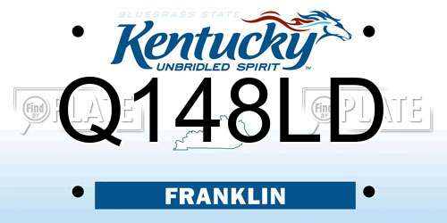 Q148LD Kentucky License Plate