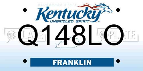 Q148LO Kentucky License Plate