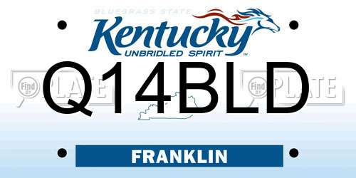 Q14BLD Kentucky License Plate