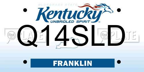 Q14SLD Kentucky License Plate