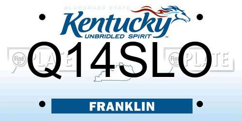 Q14SLO Kentucky License Plate