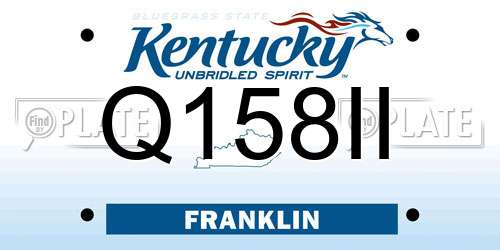 Q158II Kentucky License Plate