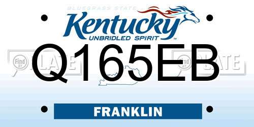 Q165EB Kentucky License Plate