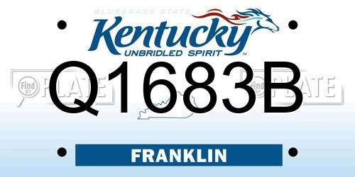 Q1683B Kentucky License Plate