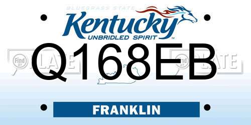 Q168EB Kentucky License Plate