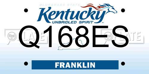 Q168ES Kentucky License Plate