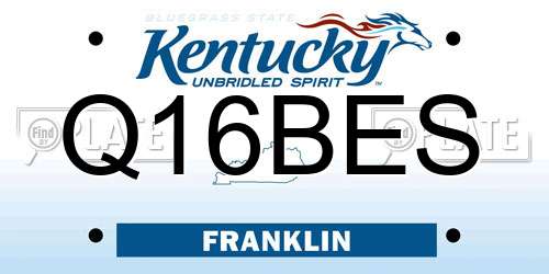 Q16BES Kentucky License Plate