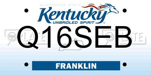 Q16SEB Kentucky License Plate