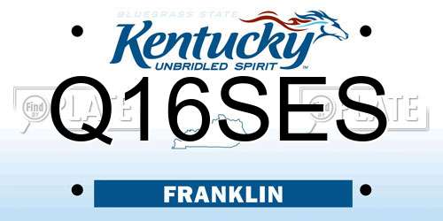 Q16SES Kentucky License Plate
