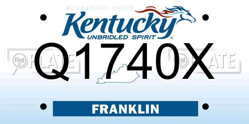 Q1740X Kentucky License Plate