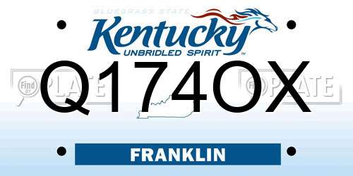 Q174OX Kentucky License Plate