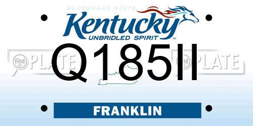 Q185II Kentucky License Plate