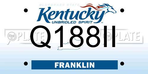 Q188II Kentucky License Plate