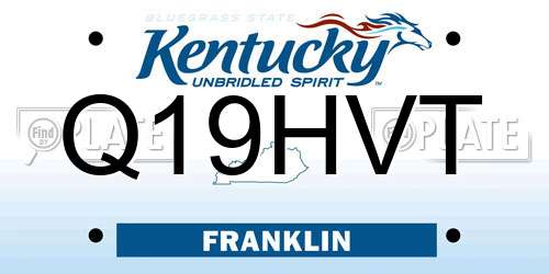 Q19HVT Kentucky License Plate