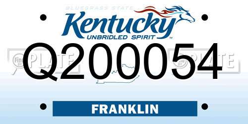 Q200054 Kentucky License Plate