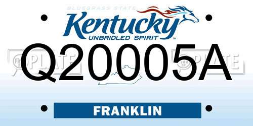 Q20005A Kentucky License Plate