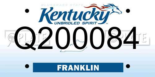 Q200084 Kentucky License Plate