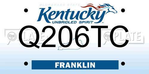 Q206TC Kentucky License Plate