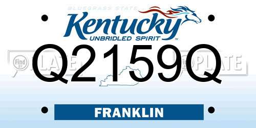 Q2159Q Kentucky License Plate