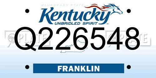 Q226548 Kentucky License Plate