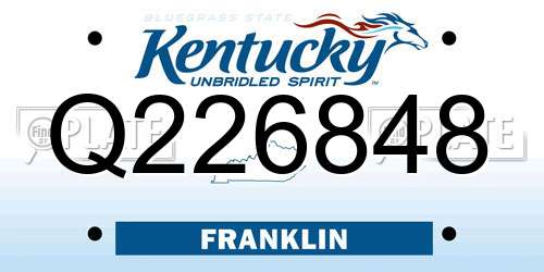 Q226848 Kentucky License Plate