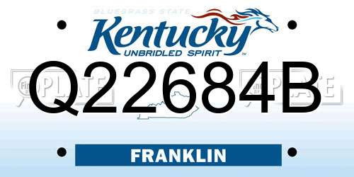 Q22684B Kentucky License Plate