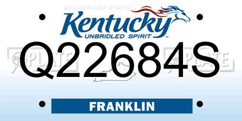 Q22684S Kentucky License Plate