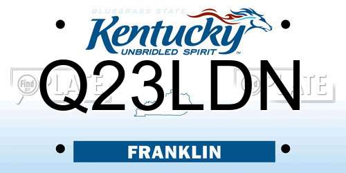 Q23LDN Kentucky License Plate