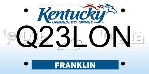 Q23LON Kentucky License Plate