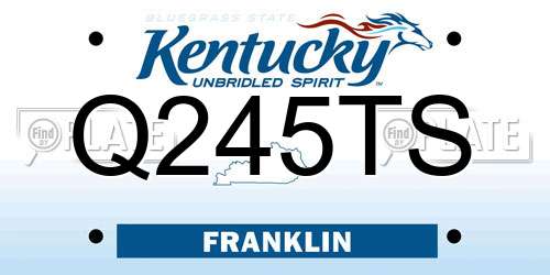 Q245TS Kentucky License Plate