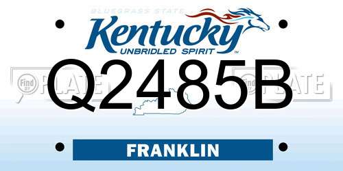 Q2485B Kentucky License Plate