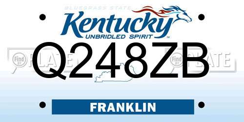 Q248ZB Kentucky License Plate