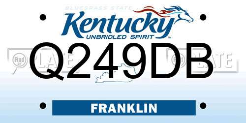 Q249DB Kentucky License Plate
