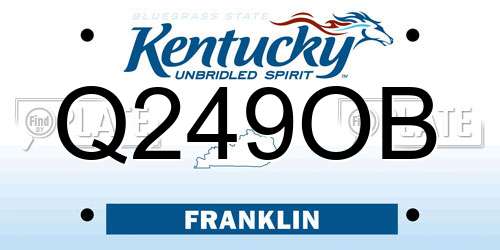 Q249OB Kentucky License Plate