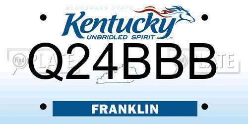 Q24BBB Kentucky License Plate