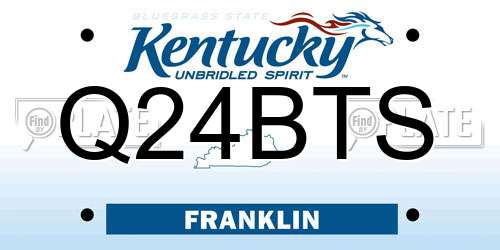 Q24BTS Kentucky License Plate